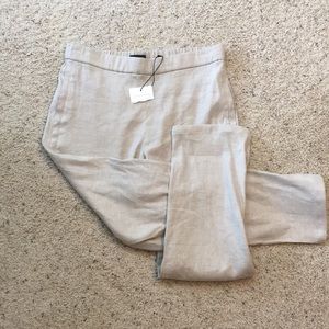 Theory Thorina Linen Pants In Tierra